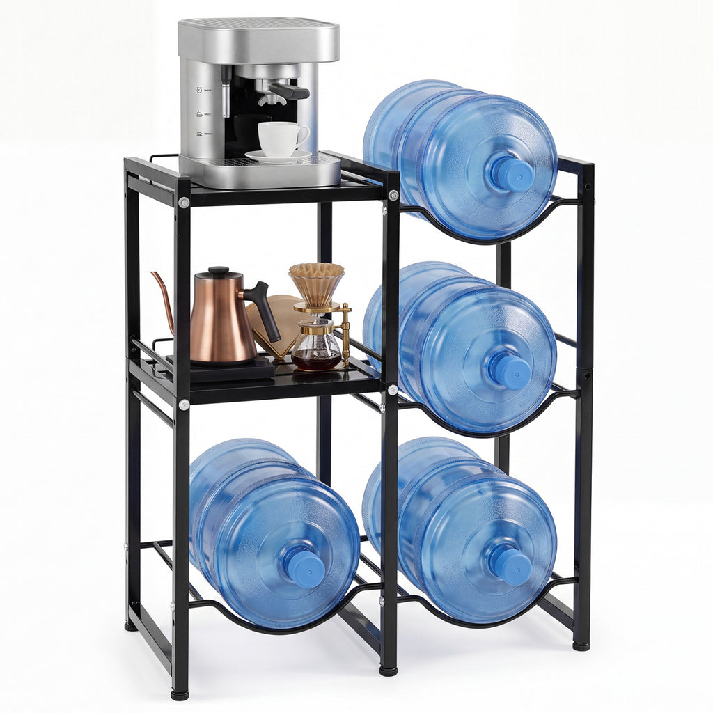 3-Tier 5 Gallon Water Jug Holder with Shelves