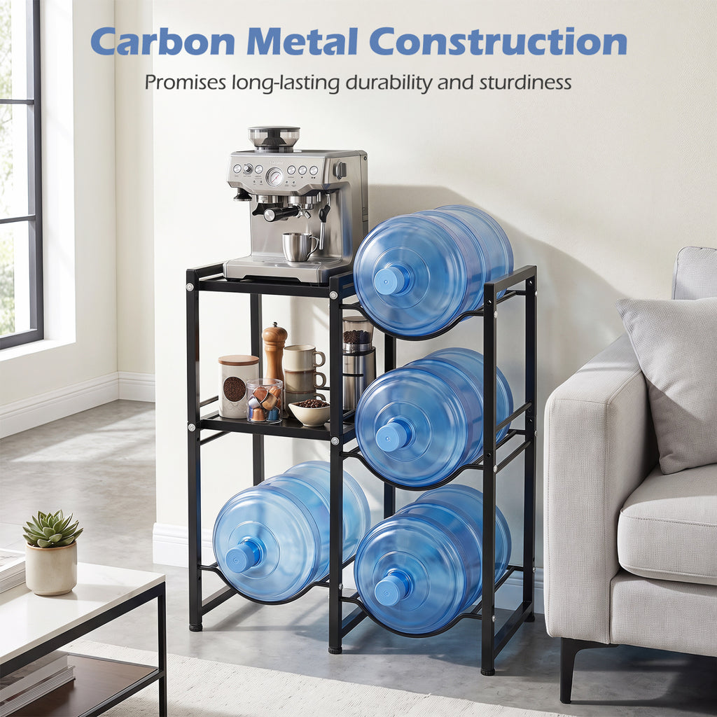 3-Tier 5 Gallon Water Jug Holder with Shelves