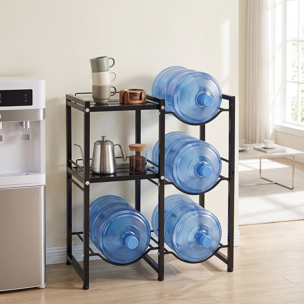 3-Tier 5 Gallon Water Jug Holder with Shelves
