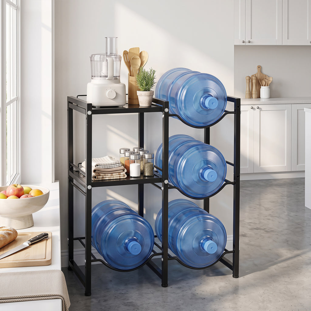 3-Tier 5 Gallon Water Jug Holder with Shelves