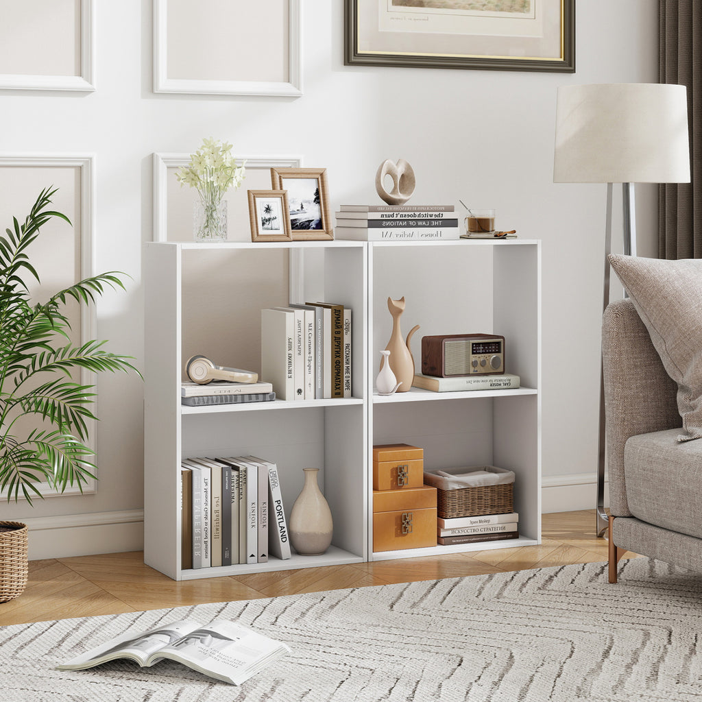 3-Tier Bookshelf with Open Storage Compartment - Black