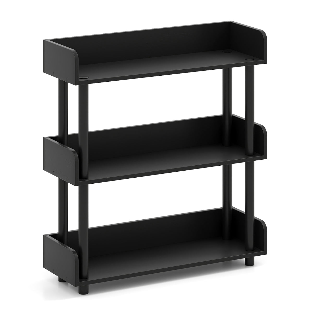 3-Tier Bookshelf with Anti-Tipping Kit - Black