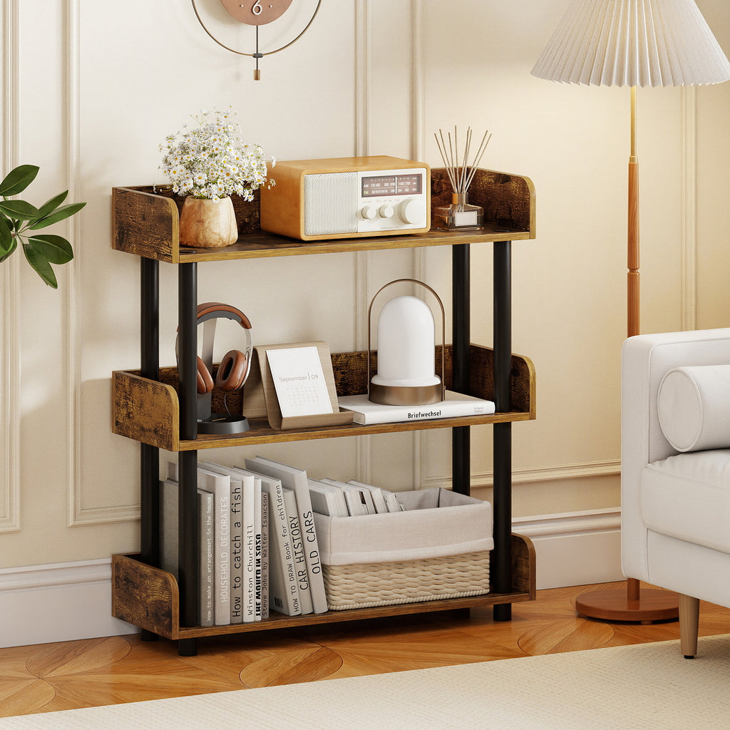3-Tier Bookshelf with Anti-Tipping Kit - Black