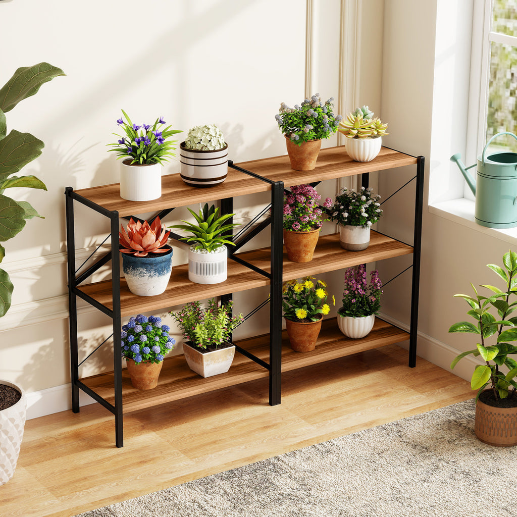 3-Tier Bookshelf with Heavy-Duty Metal Frame