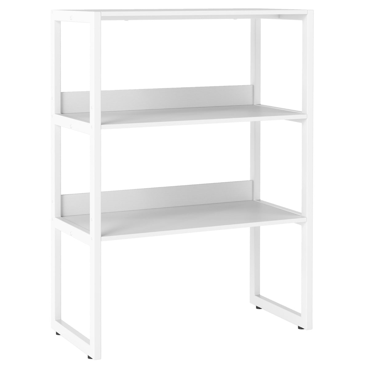 3-Tier Countertop Storage Hutch with Open Shelves - White