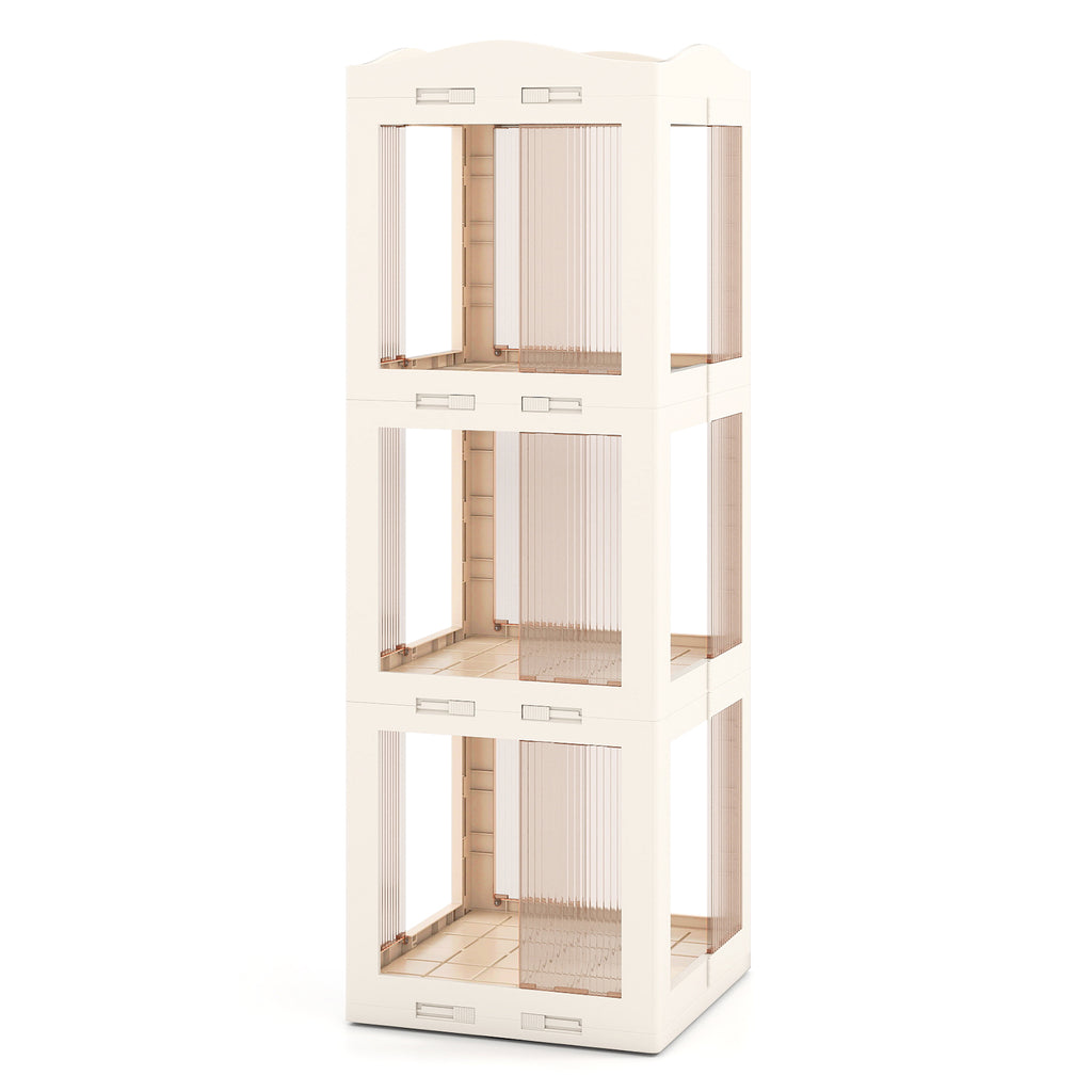3-Tier Rotating Bookshelf with Swivel Base, White