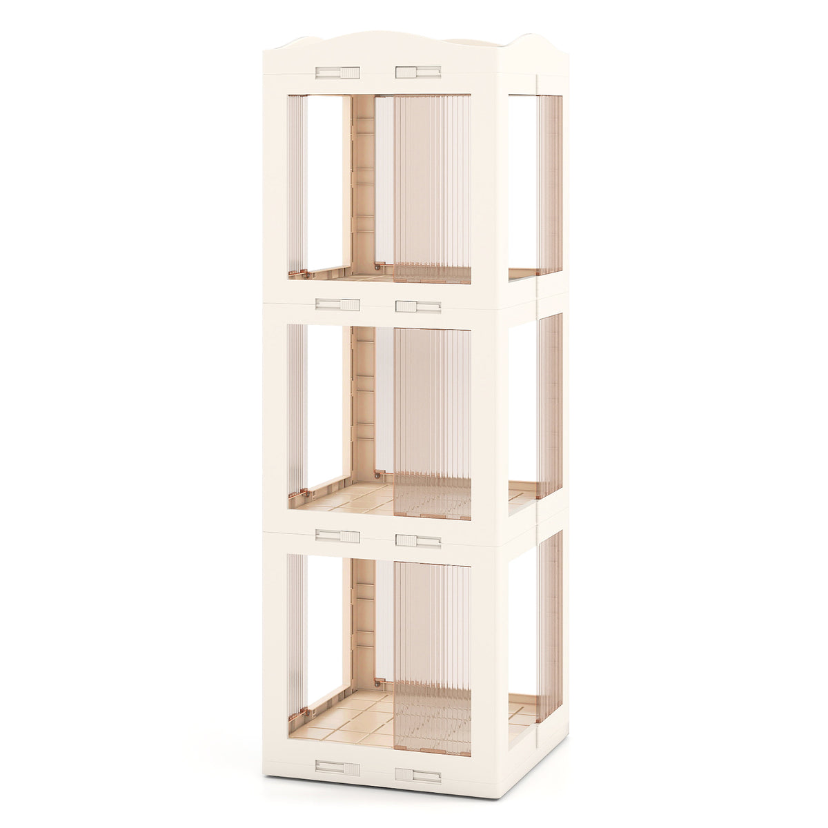 3-Tier Rotating Bookshelf with Swivel Base, White