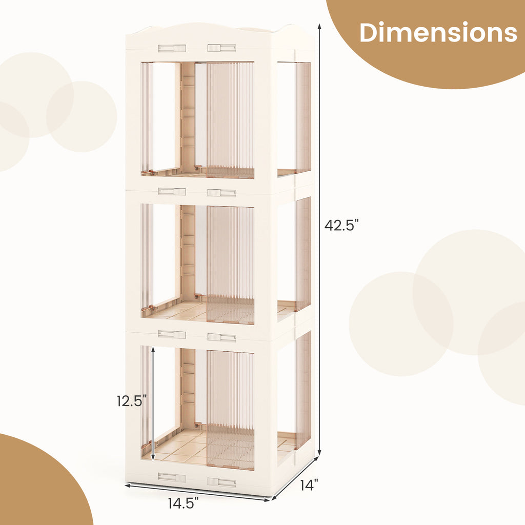 3-Tier Rotating Bookshelf with Swivel Base, White