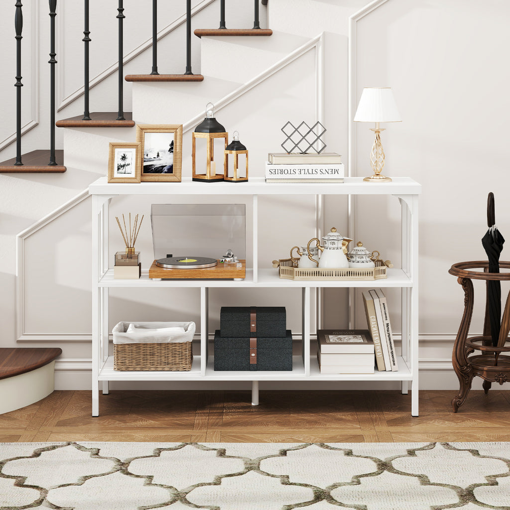 3-Tier Horizontal Cubby Bookshelf with Open Shelves
