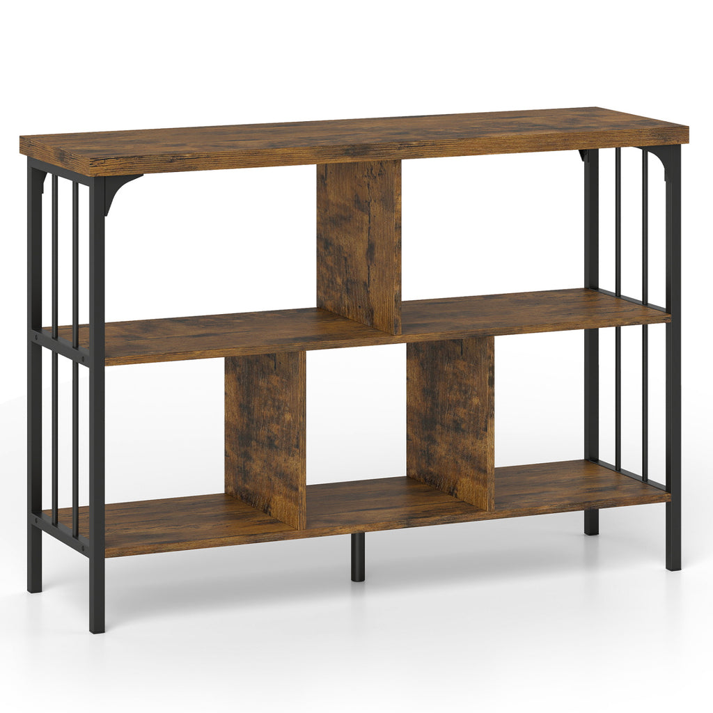 3-Tier Horizontal Cubby Bookshelf with Open Shelves
