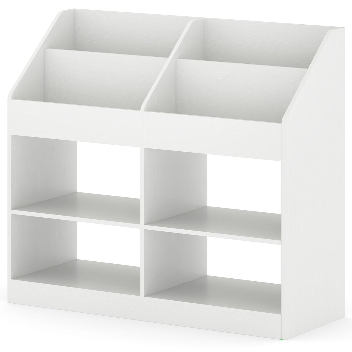 Kids Toy Storage Organizer with Display Rack and 4 Compartments - White