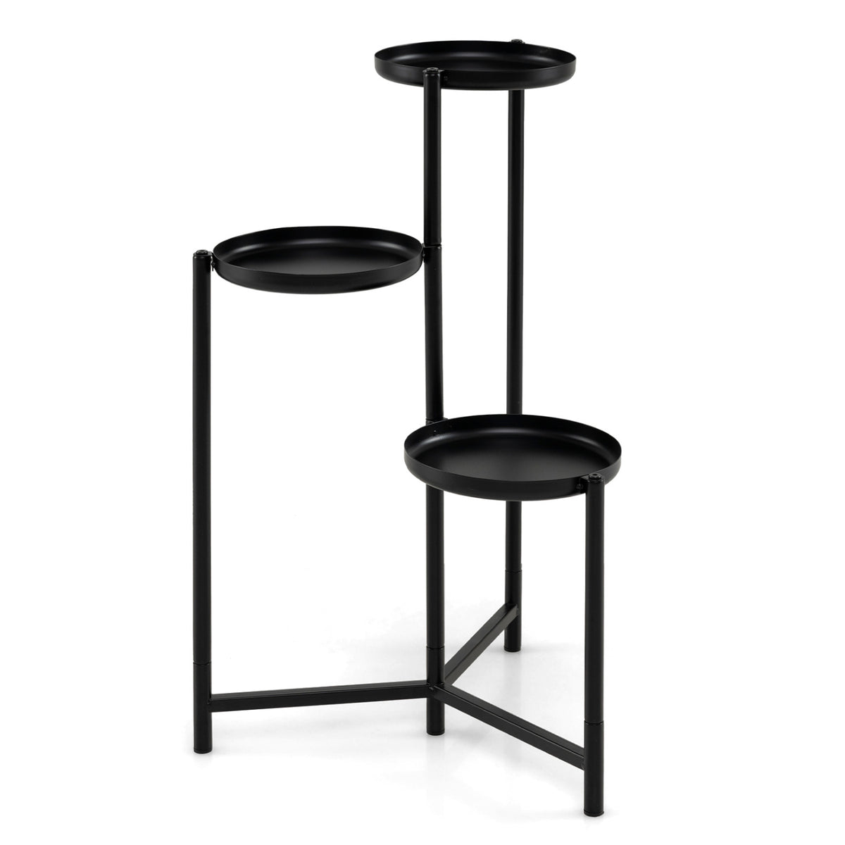 3-Tier Metal Plant Stand, Indoor Outdoor Corner Flower Pot Holder