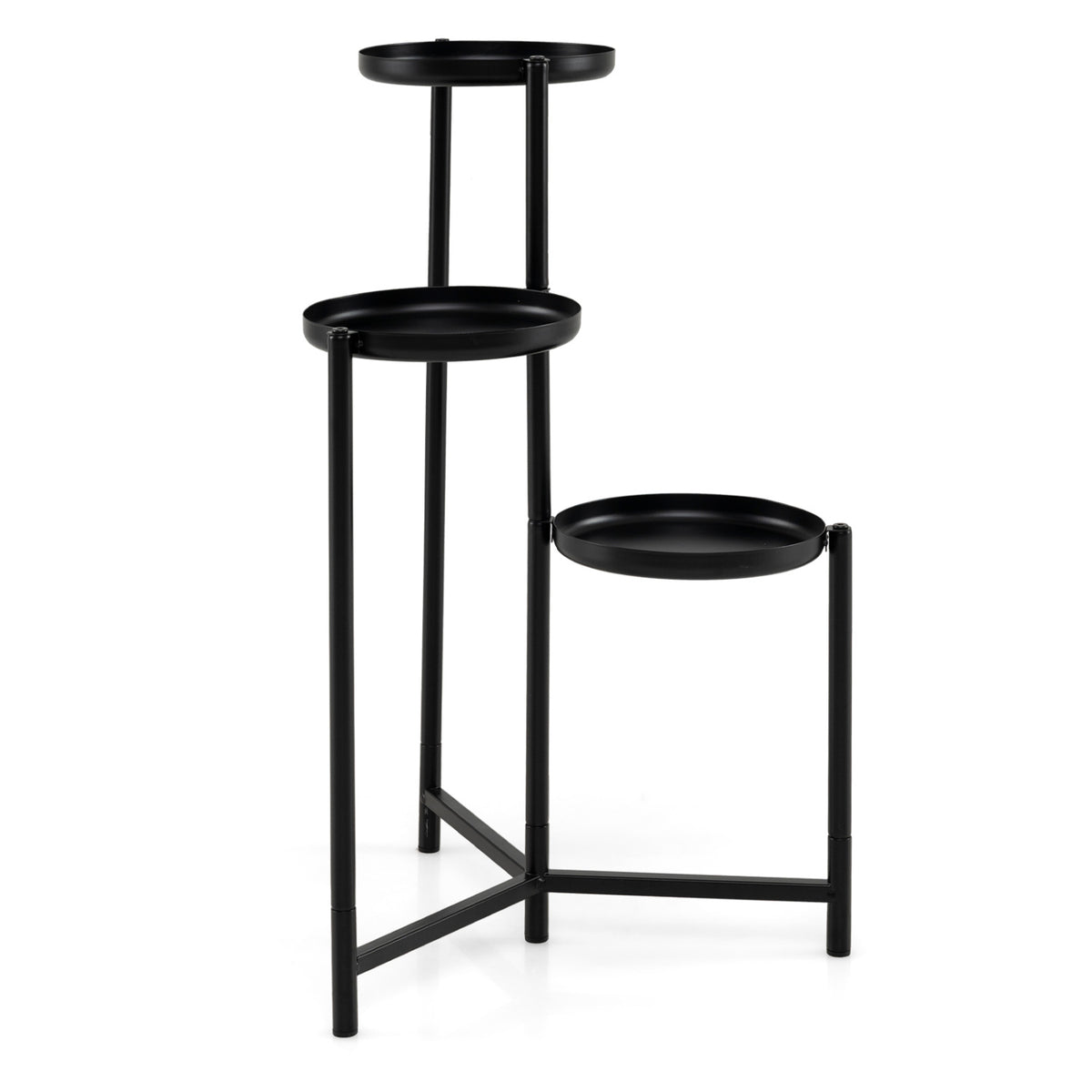 3-Tier Metal Plant Stand, Indoor Outdoor Corner Flower Pot Holder