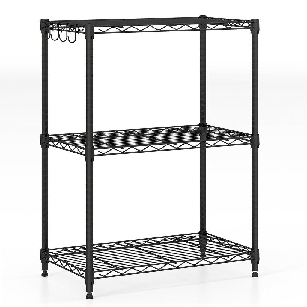 3-Tier Metal Storage Shelving Unit with V-Shaped Wire Rack and 450