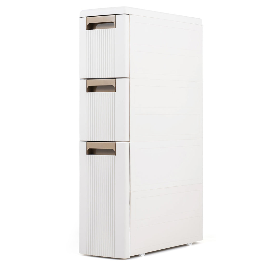 Narrow Storage Cabinet with Drawers and Removable Dividers