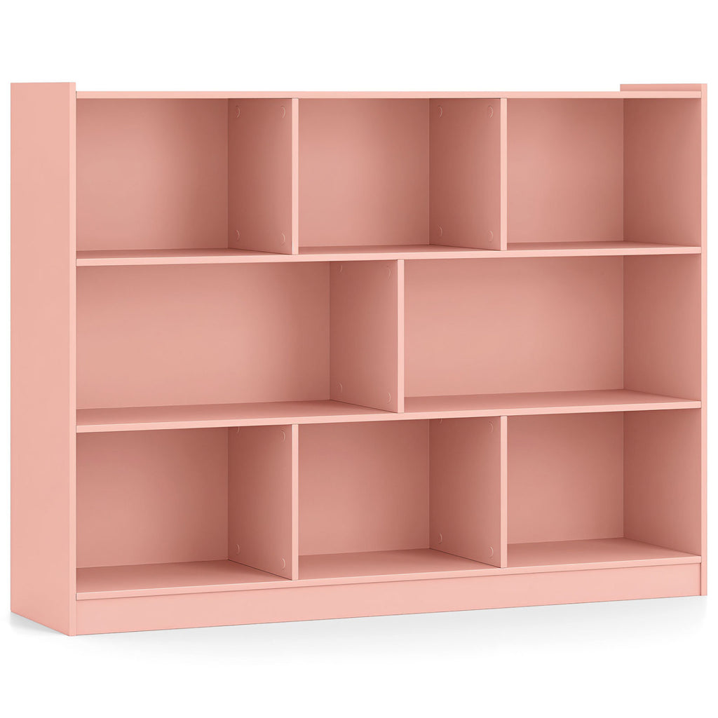 8-Cube Open Bookcase Storage Shelves - Pink