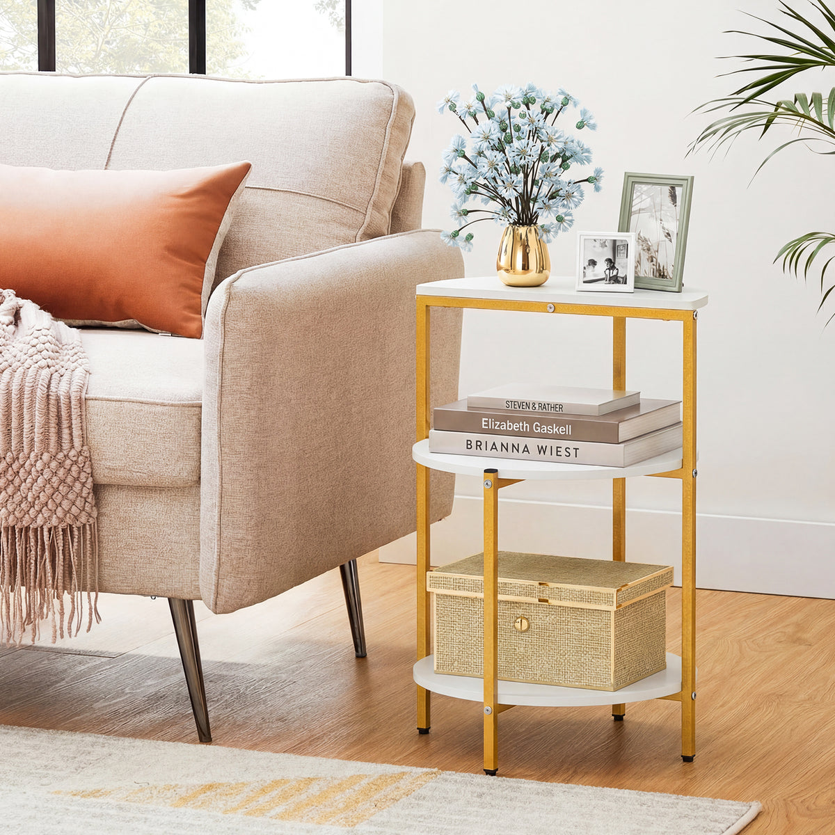 3-Tier Round End Table, Set of 1