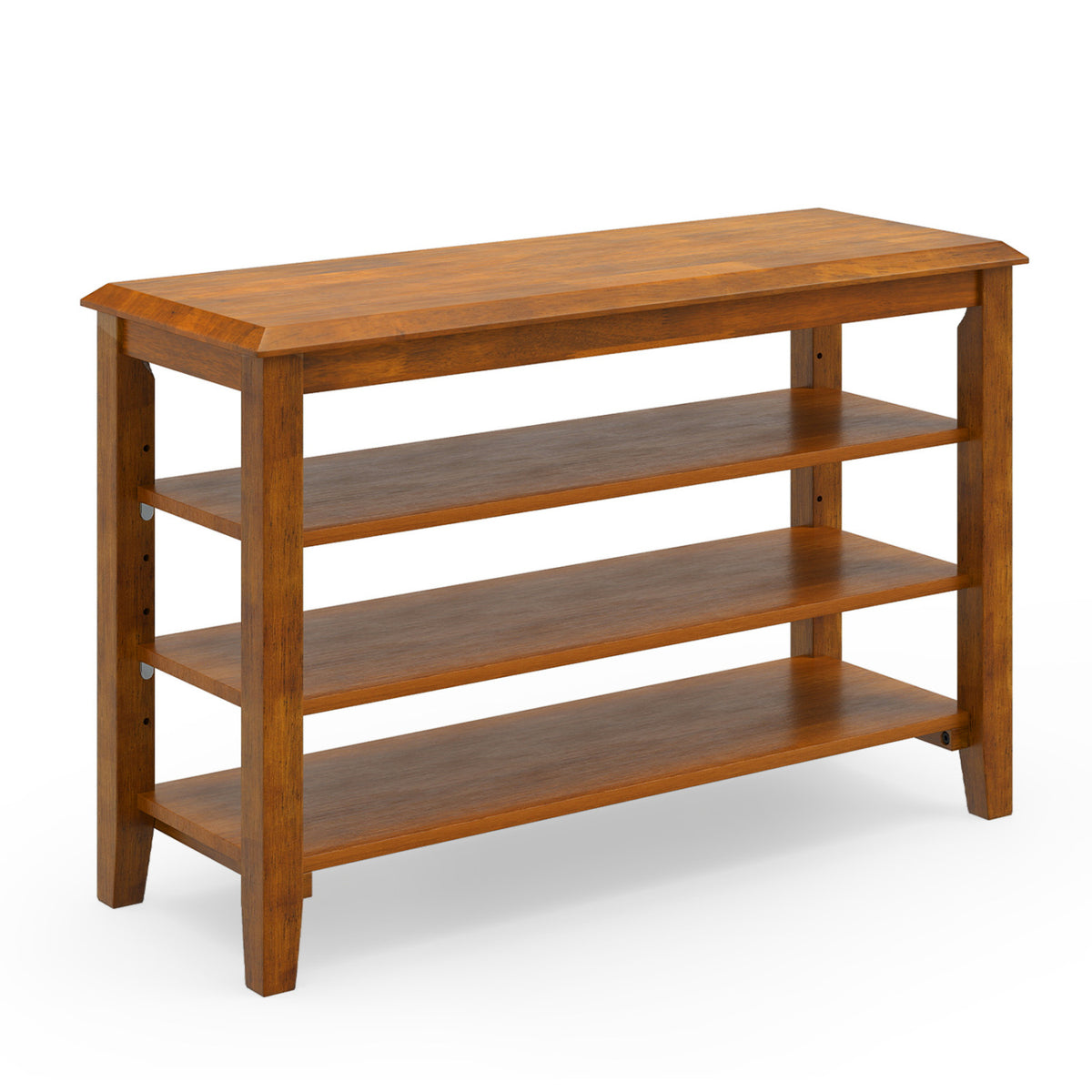 3-Tier Shoe Rack Bench with Adjustable Shelves, Brown