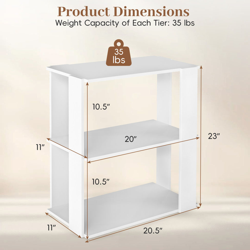 3-Tier Shoe Rack Organizer Stackable Storage - White