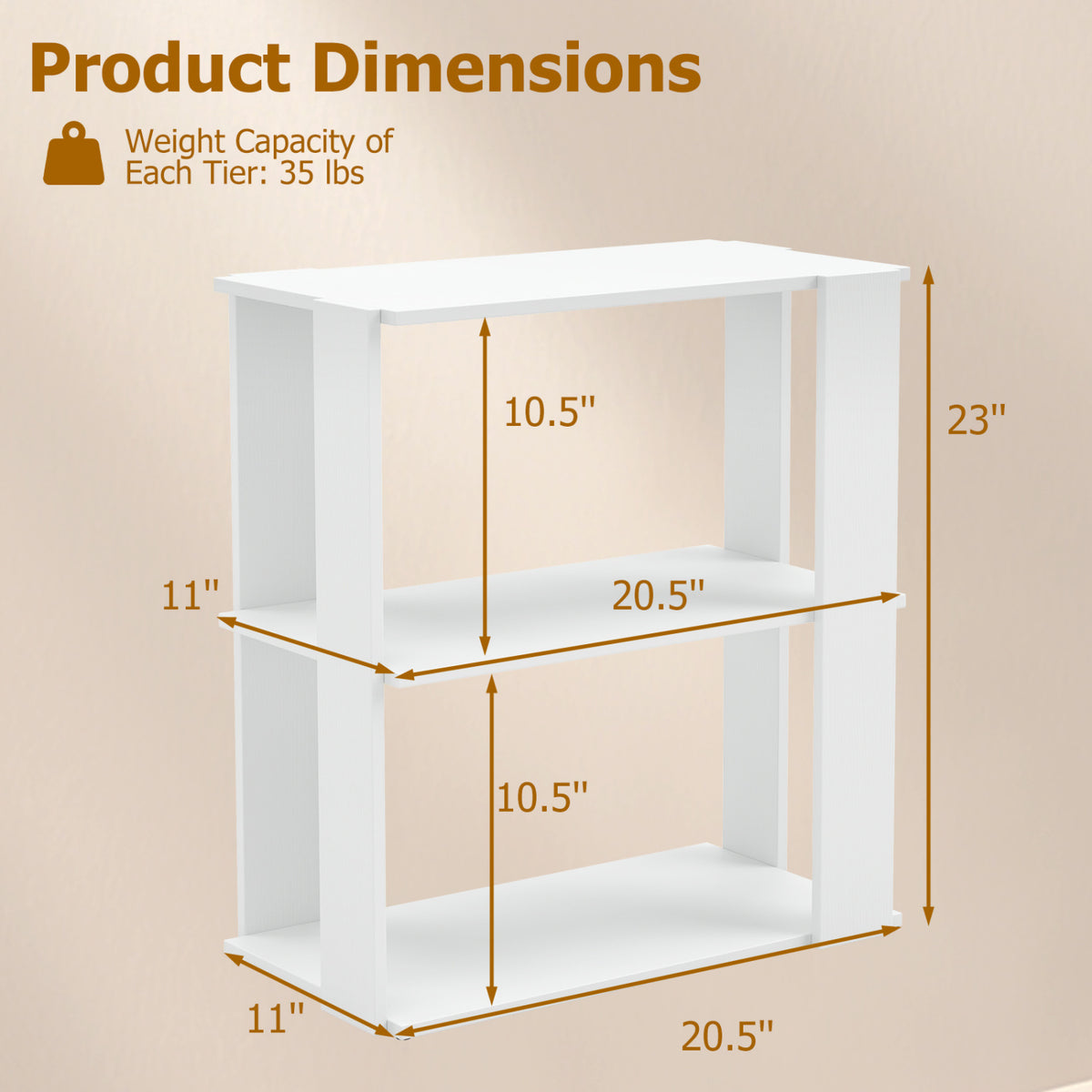3-Tier Shoe Rack Set of 2, White - Stackable Storage