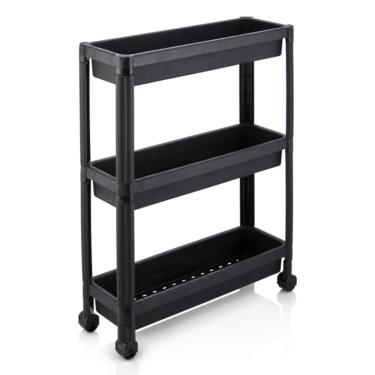 4-Tier Storage Trolley with Detachable Trays - White