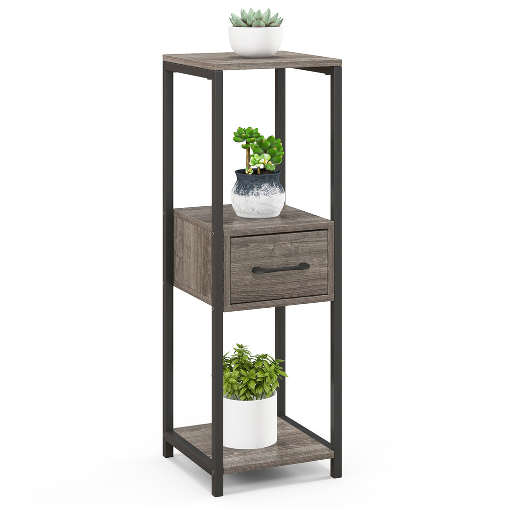 3 Tier Tall Plant Stand with Drawer Anti-tipping Devices