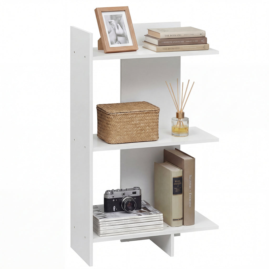 3-Tier Wooden Bookshelf with Anti-Tipping Kit - Oak