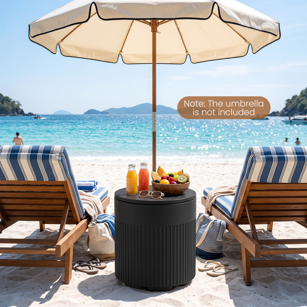 3-in-1 All-Weather Outdoor HDPE Umbrella Base with Water Bag and 2”