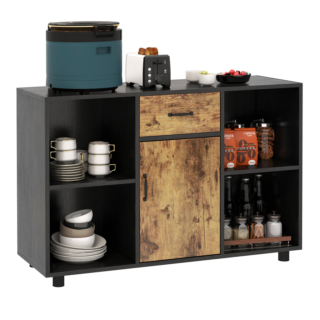 3-in-1 Dining Set: Windsor Chairs, Sideboard & Wine Rack