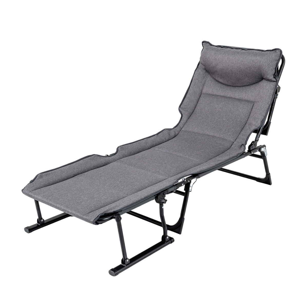 3-in-1 Folding Camping Cot Chair Sofa Bed - Gray