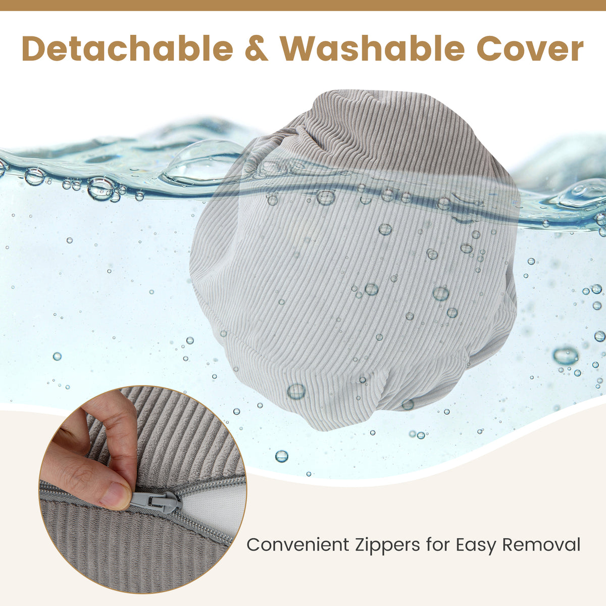 3-in-1 Folding Sofa Bed with Washable Cover – Gray