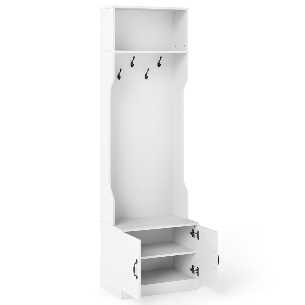59" Wide 6-in-1 Hall Tree with Bench and Storage