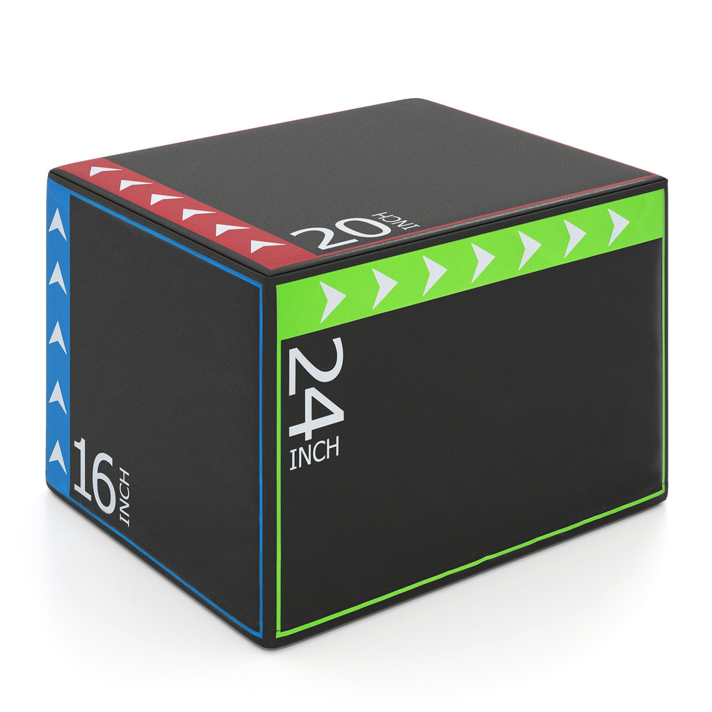 24 Inch Foam Plyometric Box - 3-in-1 Soft Jump Box for HIIT & Training