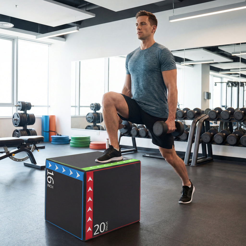 24 Inch Foam Plyometric Box - 3-in-1 Soft Jump Box for HIIT & Training