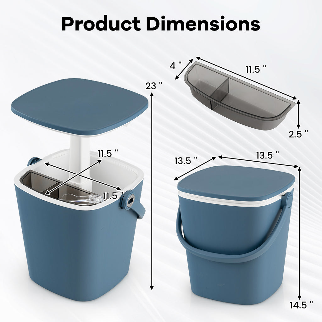 3-in-1 Portable Cooler Bar Table with Bottle Opener and Lift Top Lid