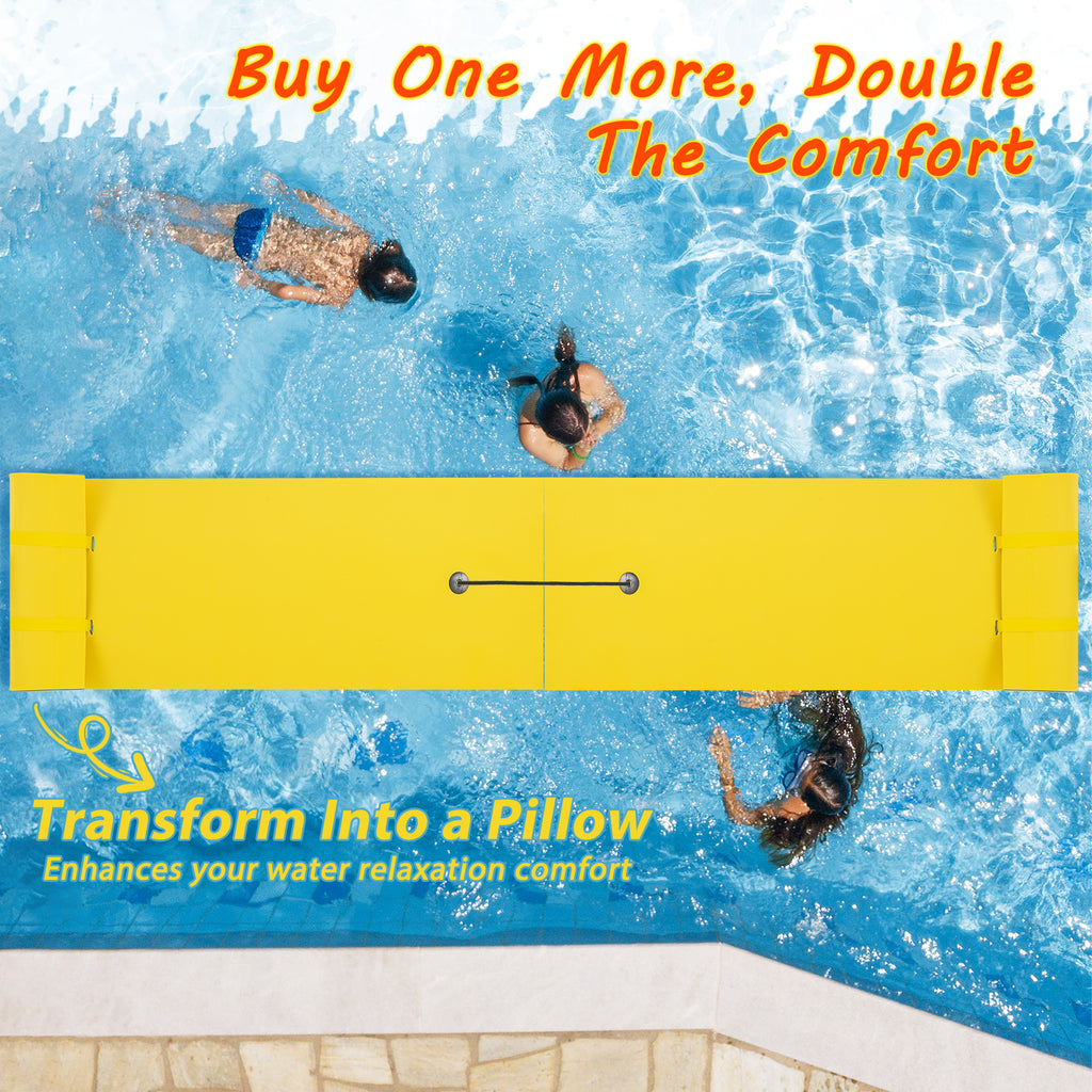 83x26x1.5 Inch Yellow Tear-Resistant Foam Floating Pad for Water Recreation