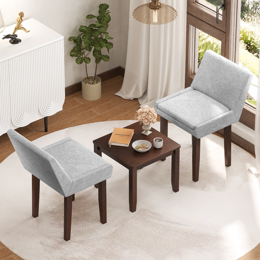 3-Piece Accent Table and Chair Set, Dark Brown