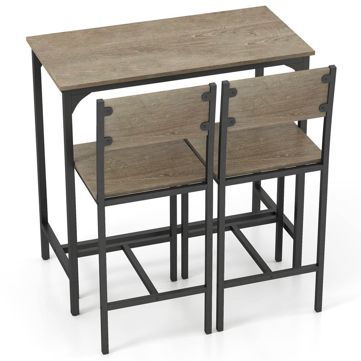 5 Piece Acacia Wood Bar Table Set – Bar Height