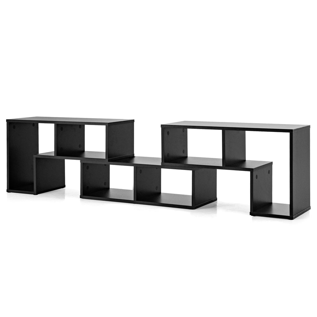 Adjustable TV Stand for 65 Inch TVs with Shelves - Black