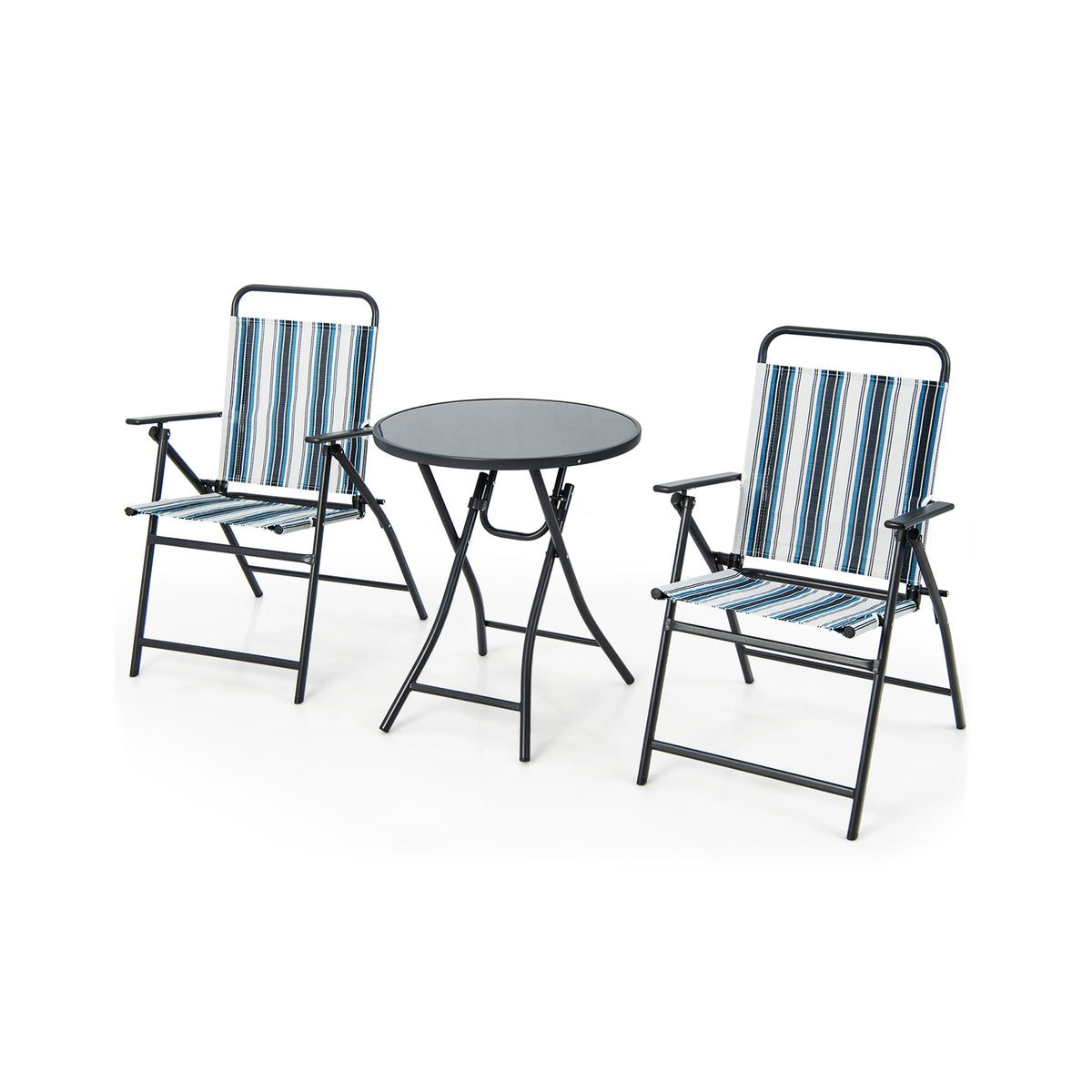 3-Piece Outdoor Folding Chair Set with Table