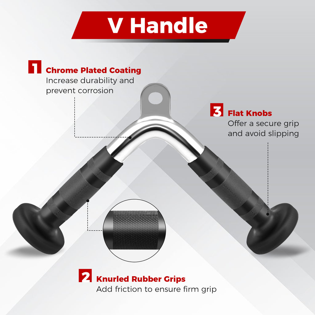 4-Piece Cable Machine Attachment Set for Home Gym - Heavy-Duty Handles & Rope