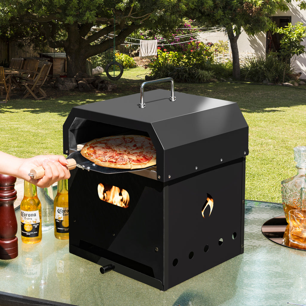 4-in-1 Outdoor Portable Pizza Oven with 12 Inch Stone