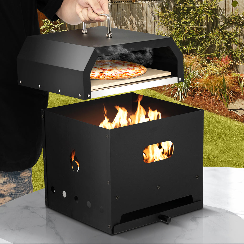 4-in-1 Outdoor Portable Pizza Oven with 12 Inch Stone