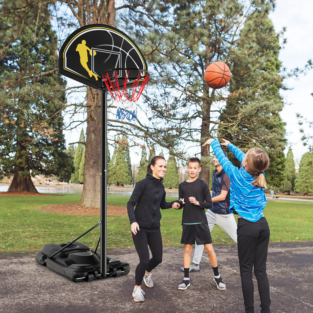 Portable Adjustable Basketball Hoop System 4.25-10 Ft with Backboard & Rim