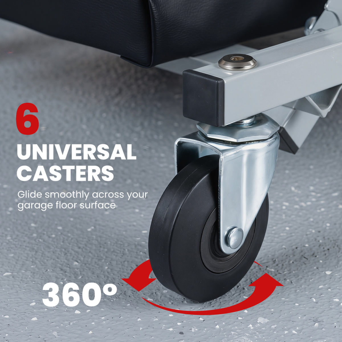 40" 2-in-1 Mechanic Creeper & Z-Seat with 6 Swivel Casters