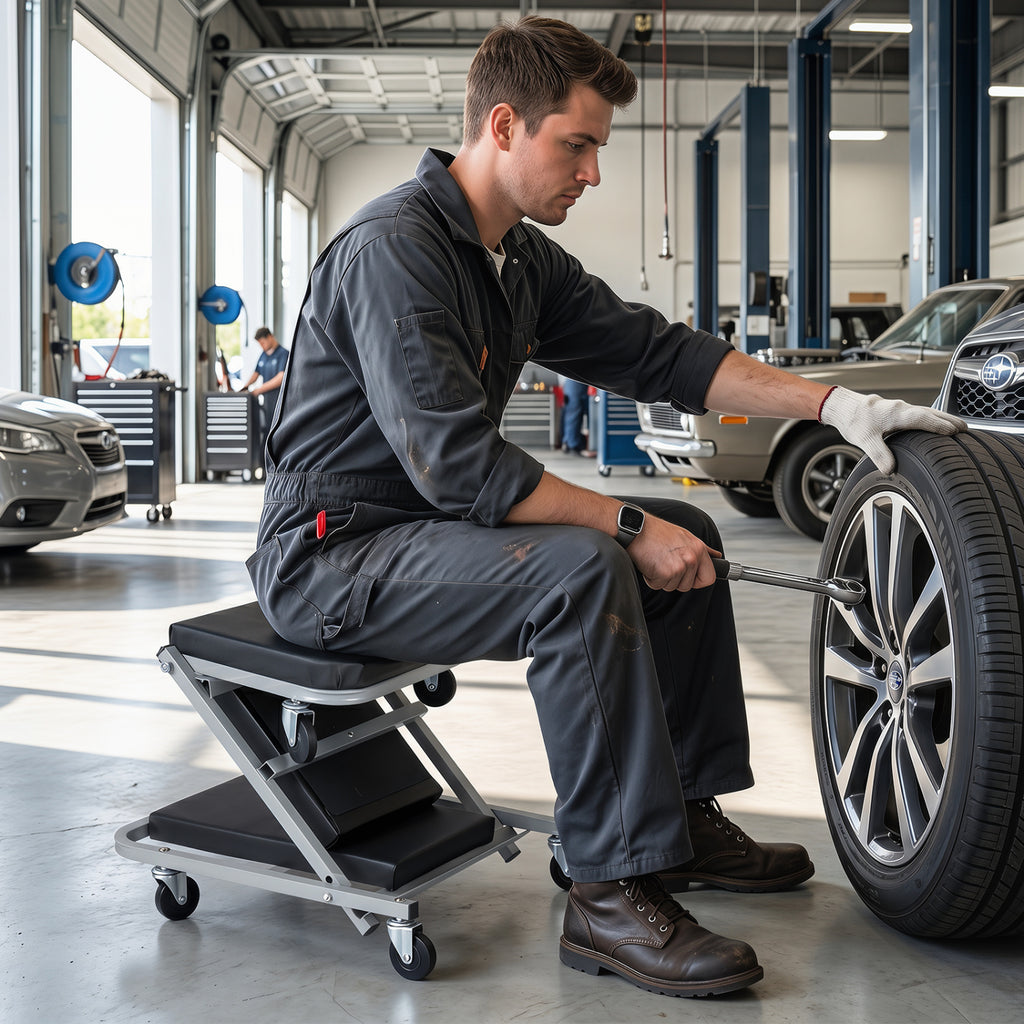 40" 2-in-1 Mechanic Creeper & Z-Seat with 6 Swivel Casters