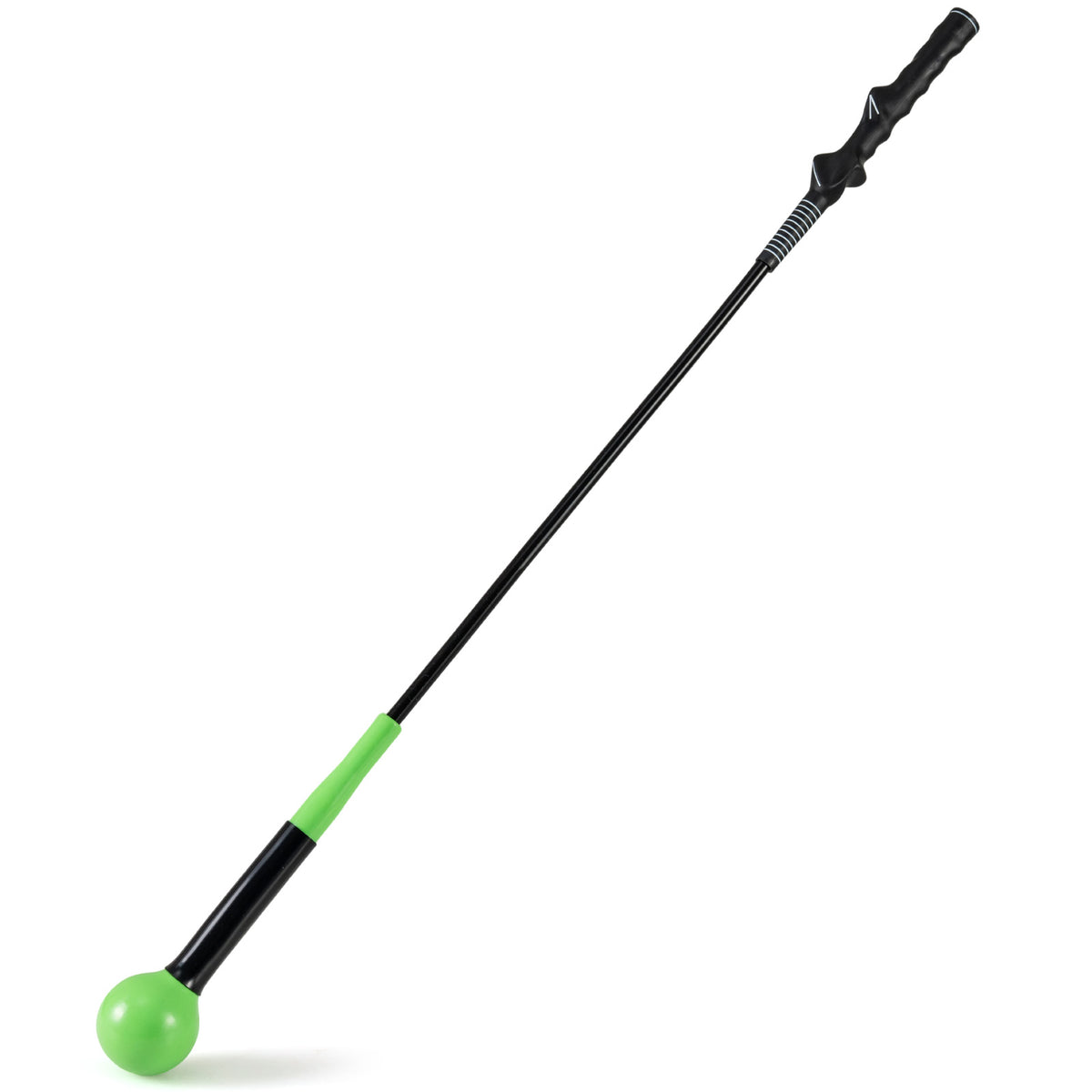 40 Inch Golf Swing Trainer Aid with Weighted Head for Rhythm Balance Green