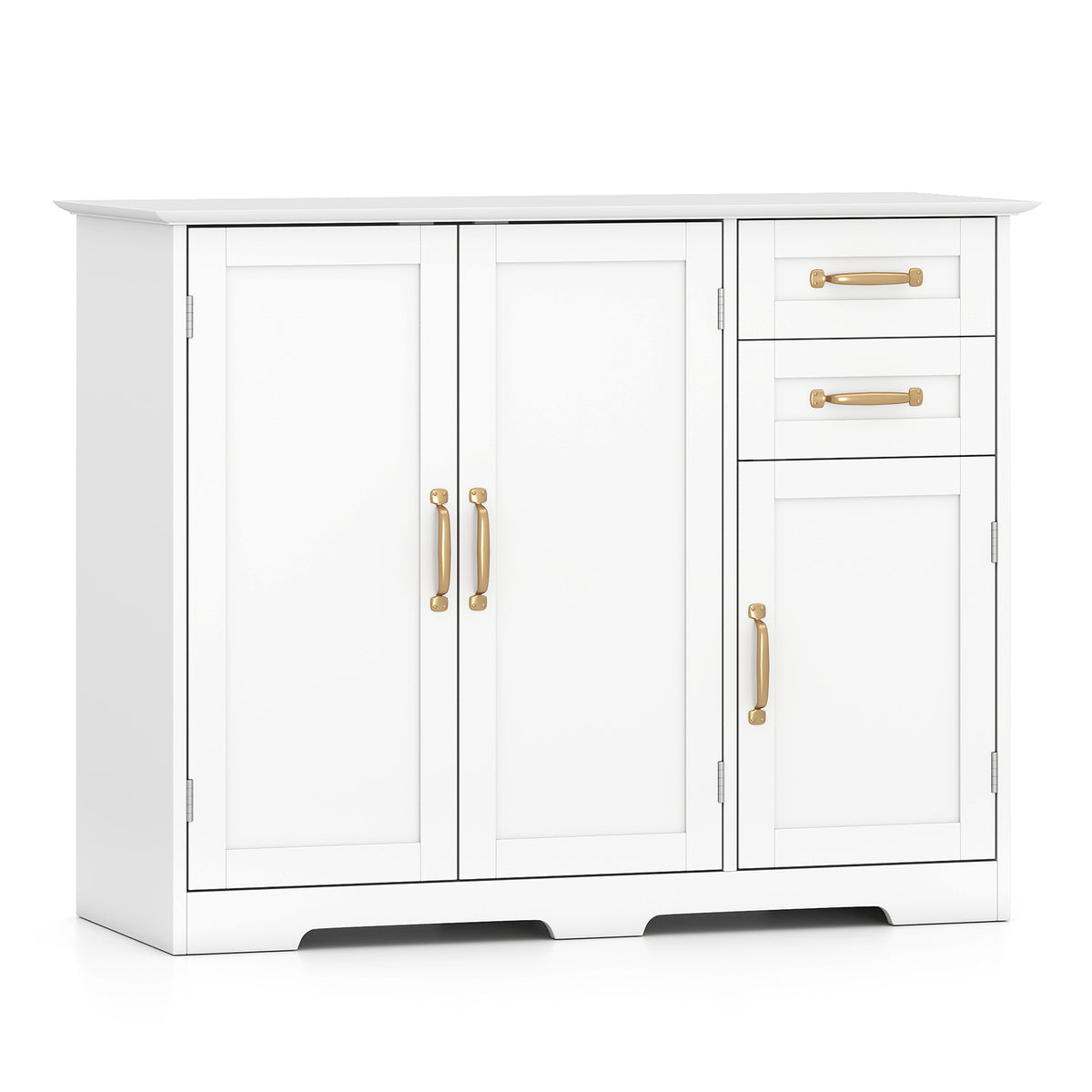 40 Inch Modern Kitchen Sideboard Buffet Cabinet with 2 Drawers - Black