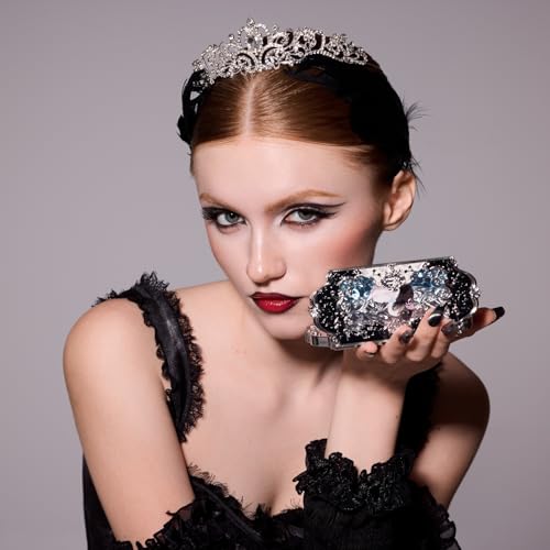 Flower Knows Swan Ballet Six-Color Makeup Palette,Black Red Eyeshadow with 4 Matte + 2 Shimmer Shades,Blendable Smooth Cute Eye Makeup,0.23 Oz(02 Black Swan)