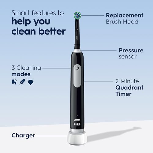 Oral-B Pro 500 Electric Toothbrush with (1) Brush Head, Rechargeable, Black